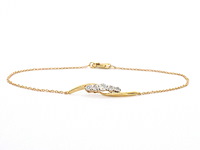 Gouden armband met diamanten in een rij gezet - afbeelding 1 van  10