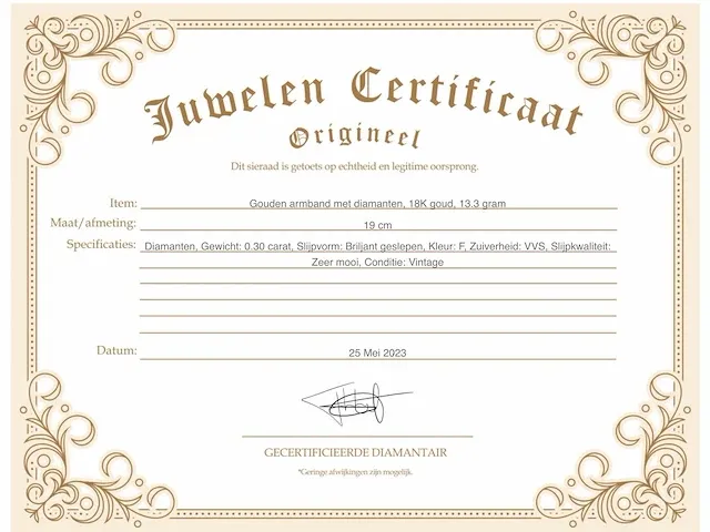 Gouden armband met diamanten - afbeelding 3 van  5