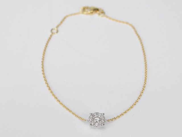 Gouden armband met een diamanten bedel - afbeelding 1 van  6