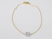 Gouden armband met een diamanten bedel - afbeelding 1 van  6