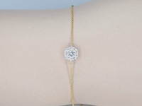 Gouden armband met een diamanten bedel - afbeelding 2 van  6