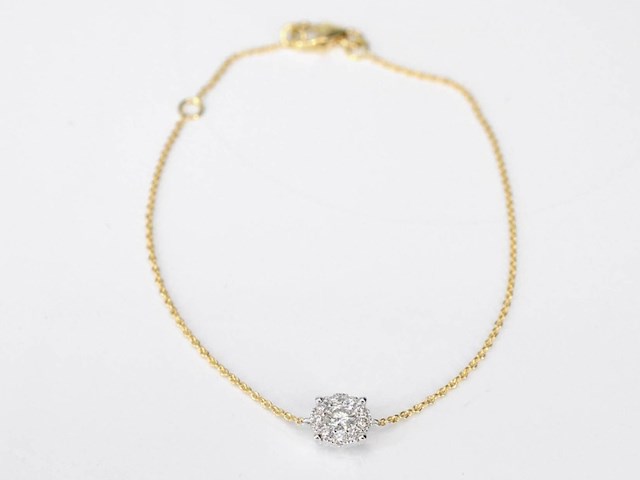Gouden armband met een diamanten bedel - afbeelding 4 van  6