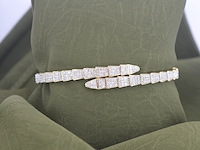 Gouden armband van serpent model met natuurlijke diamanten - afbeelding 1 van  8