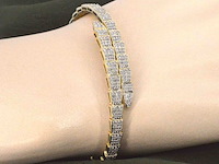Gouden armband van serpent model met natuurlijke diamanten - afbeelding 2 van  8