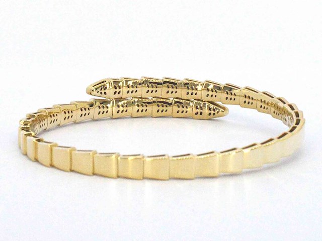 Gouden armband van serpent model met natuurlijke diamanten - afbeelding 5 van  8