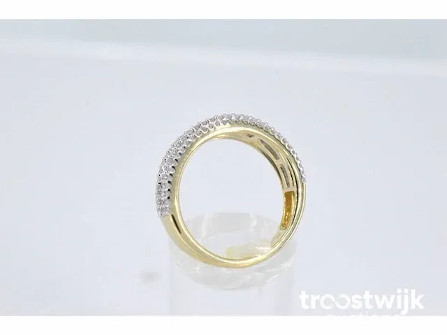 Gouden band ring met vijf rijen van diamant 1.00 carat - afbeelding 3 van  5