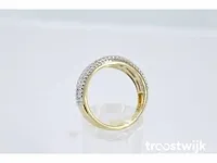 Gouden band ring met vijf rijen van diamant 1.00 carat - afbeelding 3 van  5
