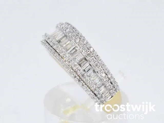 Gouden band ring met vijf rijen van diamant 1.00 carat - afbeelding 5 van  5