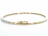 Gouden bangle armband met natuurlijke briljant geslepen diamanten - afbeelding 5 van  10