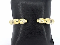 Gouden brede bangle armband met hoge kwaliteit aan diamanten - afbeelding 7 van  7