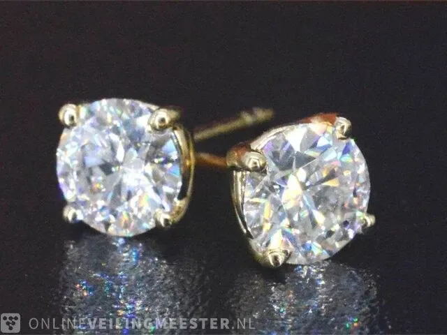 Gouden briljant oorbellen van 2.00 carat - afbeelding 6 van  8