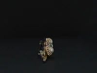 Gouden broche met diamant en parels - afbeelding 4 van  6