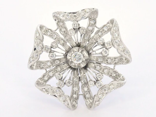 Gouden broche met diamanten - afbeelding 2 van  6