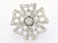 Gouden broche met diamanten - afbeelding 2 van  6