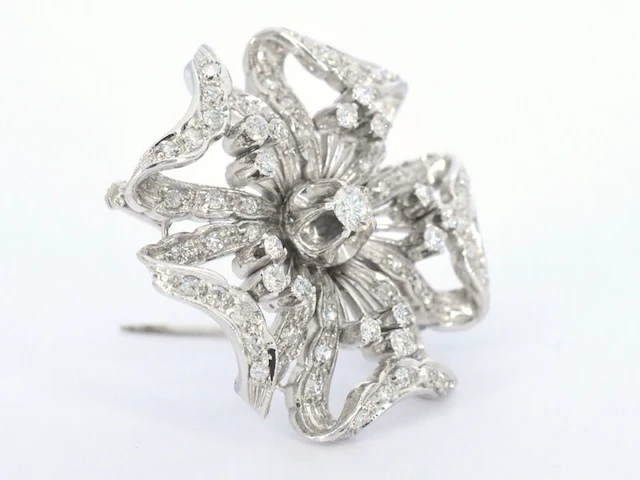Gouden broche met diamanten - afbeelding 4 van  6