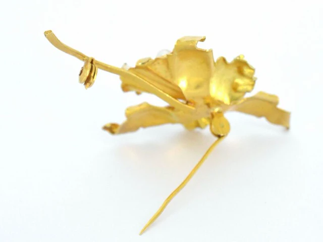 Gouden broche met parel - afbeelding 5 van  9