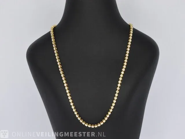 Gouden collier met 107 briljant geslepen diamanten - afbeelding 2 van  8