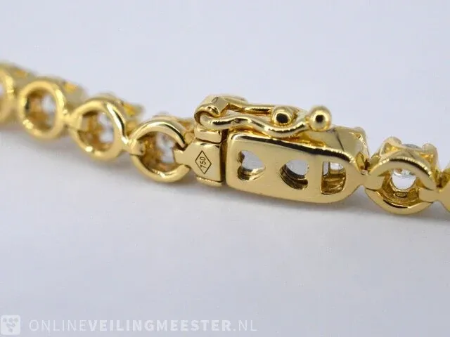 Gouden collier met 107 briljant geslepen diamanten - afbeelding 6 van  8