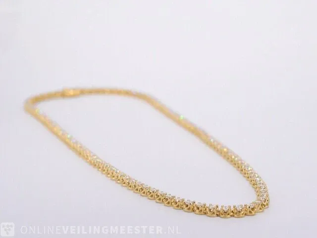 Gouden collier met 107 briljant geslepen diamanten - afbeelding 7 van  8