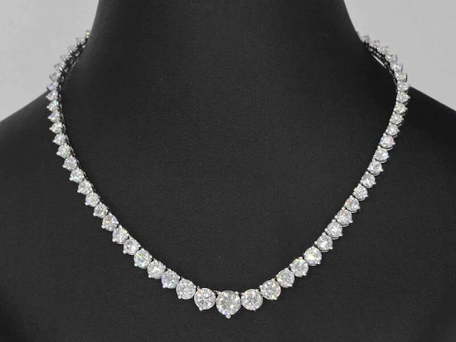 Gouden collier met diamanten 16.50 carat - afbeelding 1 van  8