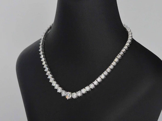 Gouden collier met diamanten 16.50 carat - afbeelding 3 van  8