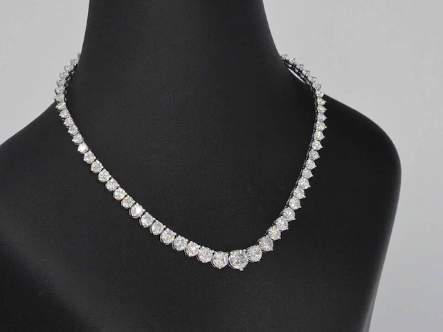 Gouden collier met diamanten 16.50 carat - afbeelding 4 van  8