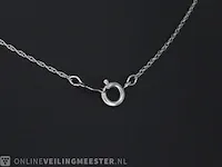 Gouden collier met diamanten en een parel - afbeelding 6 van  7