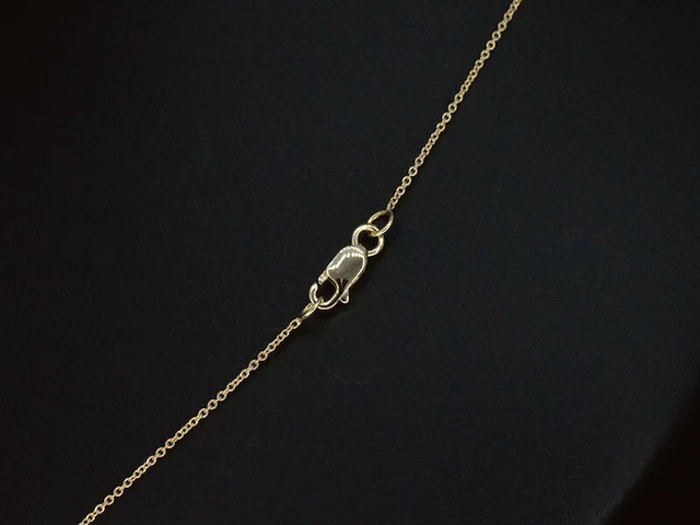 Gouden collier met diamanten hanger klaver vier - afbeelding 4 van  8