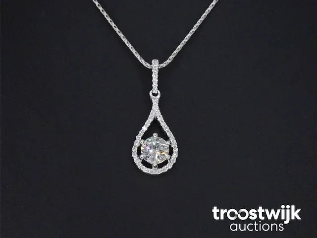 Gouden collier met diamanten - afbeelding 1 van  5
