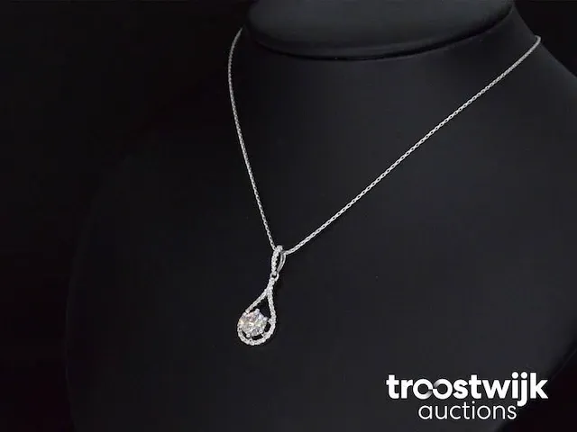 Gouden collier met diamanten - afbeelding 2 van  5