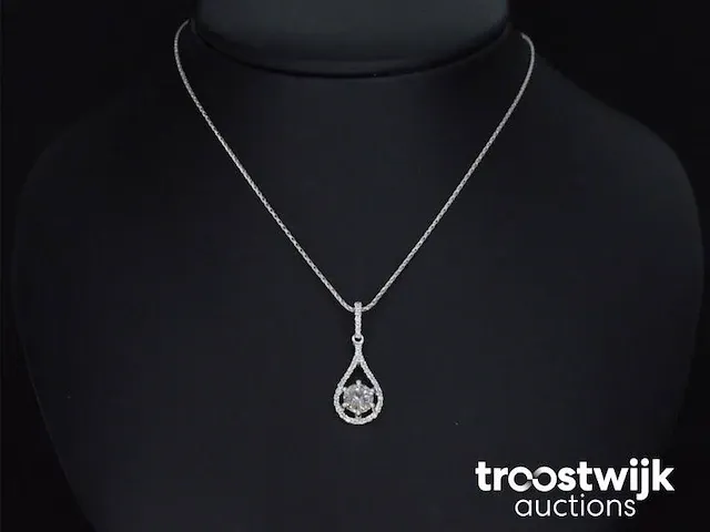 Gouden collier met diamanten - afbeelding 3 van  5