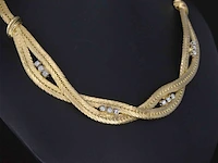Gouden collier met diamanten - afbeelding 4 van  8