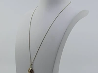Gouden collier met hanger, 14 karaats - afbeelding 1 van  12