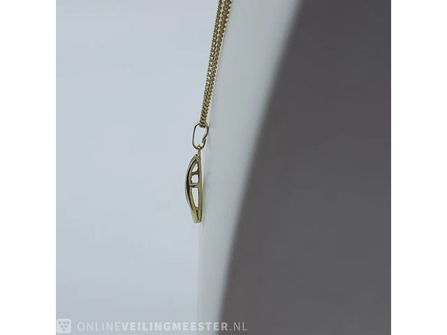 Gouden collier met hanger, 14 karaats - afbeelding 2 van  11