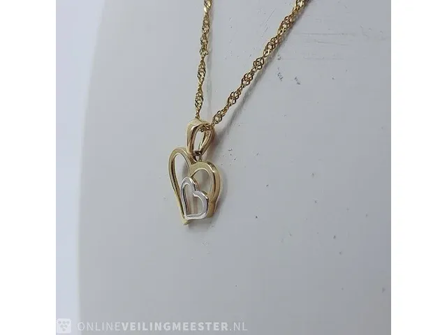 Gouden collier met hanger, 14 karaats - afbeelding 2 van  13