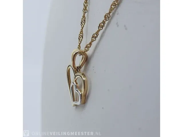 Gouden collier met hanger, 14 karaats - afbeelding 4 van  13