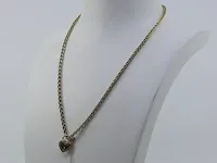 Gouden collier met hanger, 14 karaats - afbeelding 1 van  10