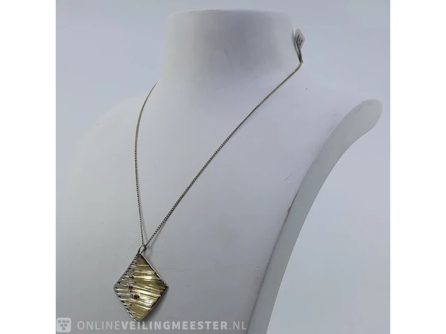 Gouden collier met hanger, 14 karaats - afbeelding 1 van  7