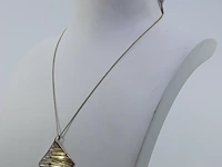 Gouden collier met hanger, 14 karaats - afbeelding 1 van  7