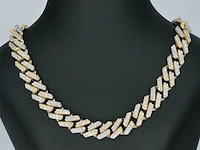 Gouden cuban ketting vol met diamanten 25.00 carat