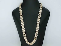 Gouden cuban ketting vol met diamanten 25.00 carat - afbeelding 2 van  9