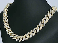 Gouden cuban ketting vol met diamanten 25.00 carat - afbeelding 3 van  9