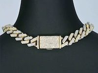 Gouden cuban ketting vol met diamanten 25.00 carat - afbeelding 5 van  9