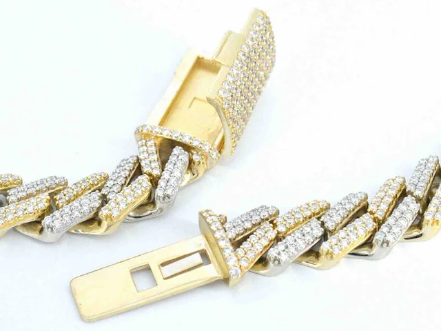 Gouden cuban ketting vol met diamanten 25.00 carat - afbeelding 8 van  9