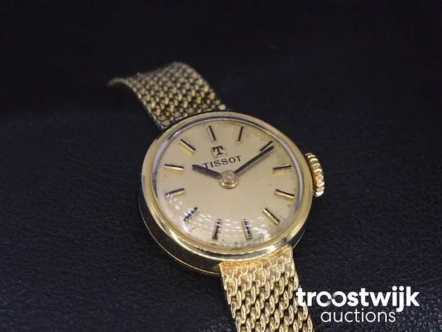 Gouden dameshorloge tissot - afbeelding 1 van  4