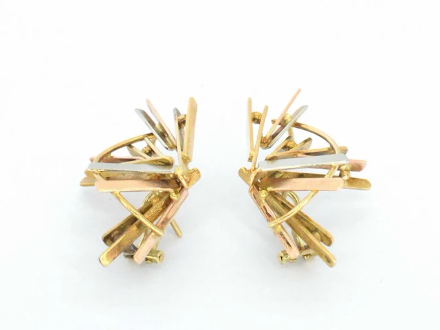 Gouden design oorbellen van anneke schat - afbeelding 12 van  12