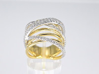 Gouden design ring met diamanten - afbeelding 5 van  7