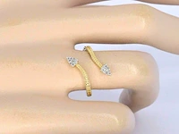 Gouden design ring met natuurlijke diamanten - afbeelding 2 van  10