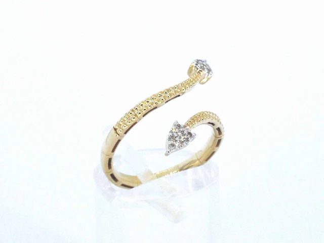 Gouden design ring met natuurlijke diamanten - afbeelding 3 van  10