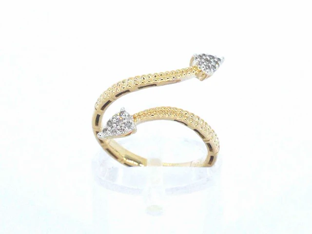 Gouden design ring met natuurlijke diamanten - afbeelding 5 van  10